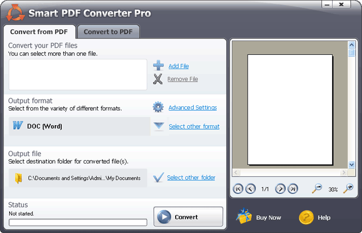 Click to view Smart PDF Converter download 7.9 screenshot